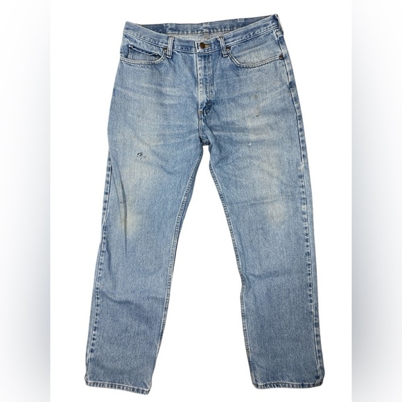 Wrangler thrashed regular fit 36x32 straight leg 100% cotton workwear farm ranch - Picture 1 of 11